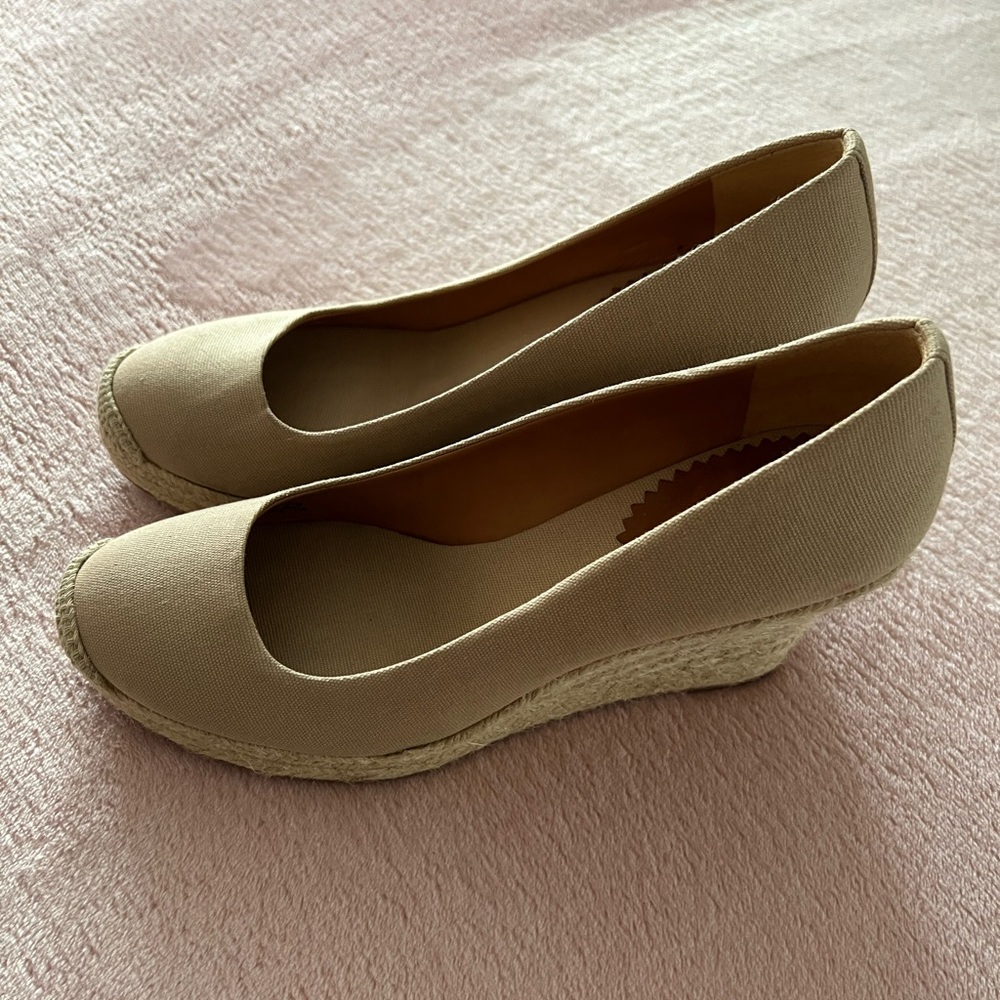 J. Crew Cream Platform Heel Wedges